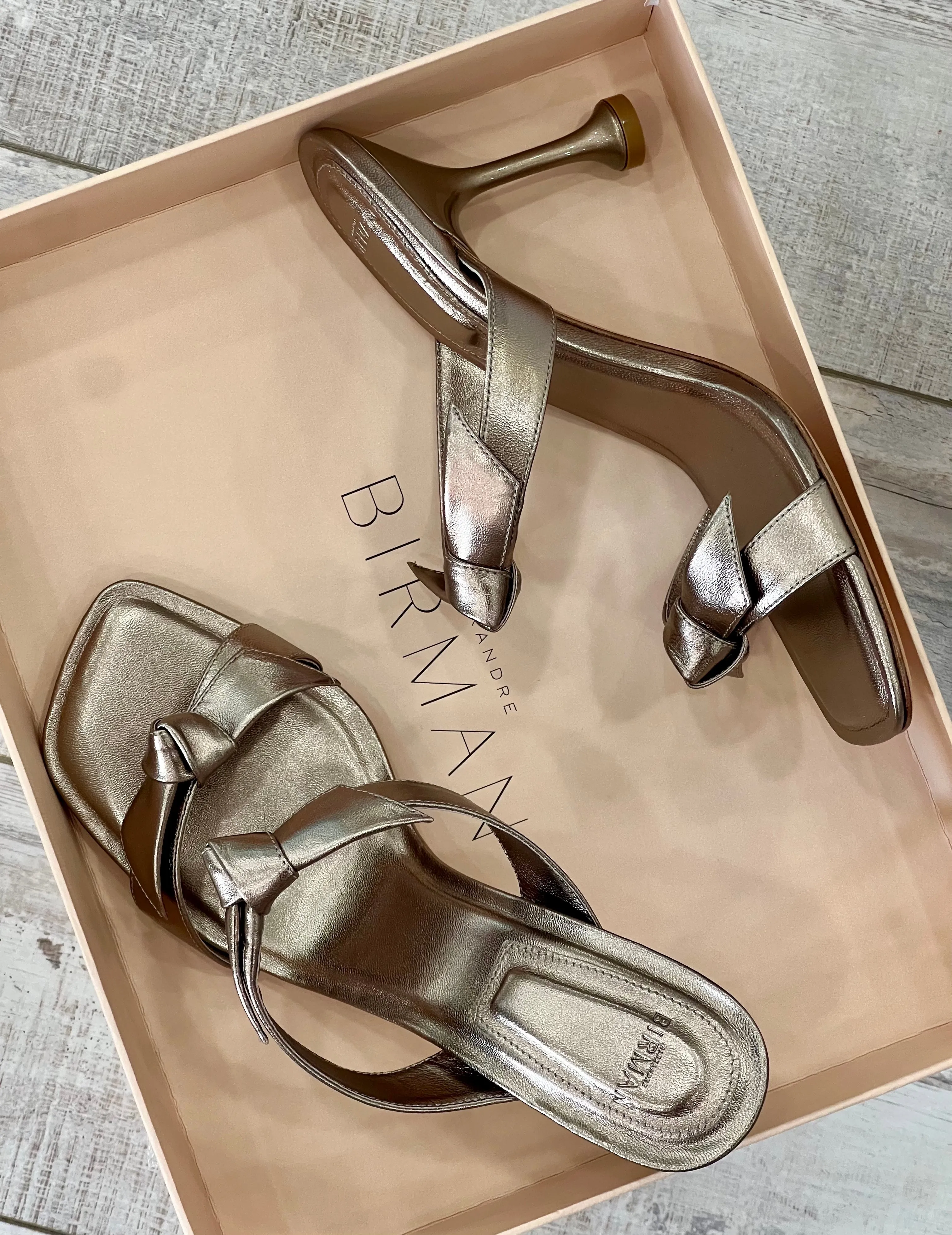 ALEXANDRE BIRMAN CLARITA SQUARE FLARE 85 LEATHER MULES SANDAL
