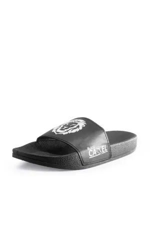 Black Camel Men's Lion Printed Slides