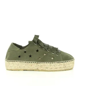 Calzanor 2053 Stars Khaki Lace-Up Espadrilles