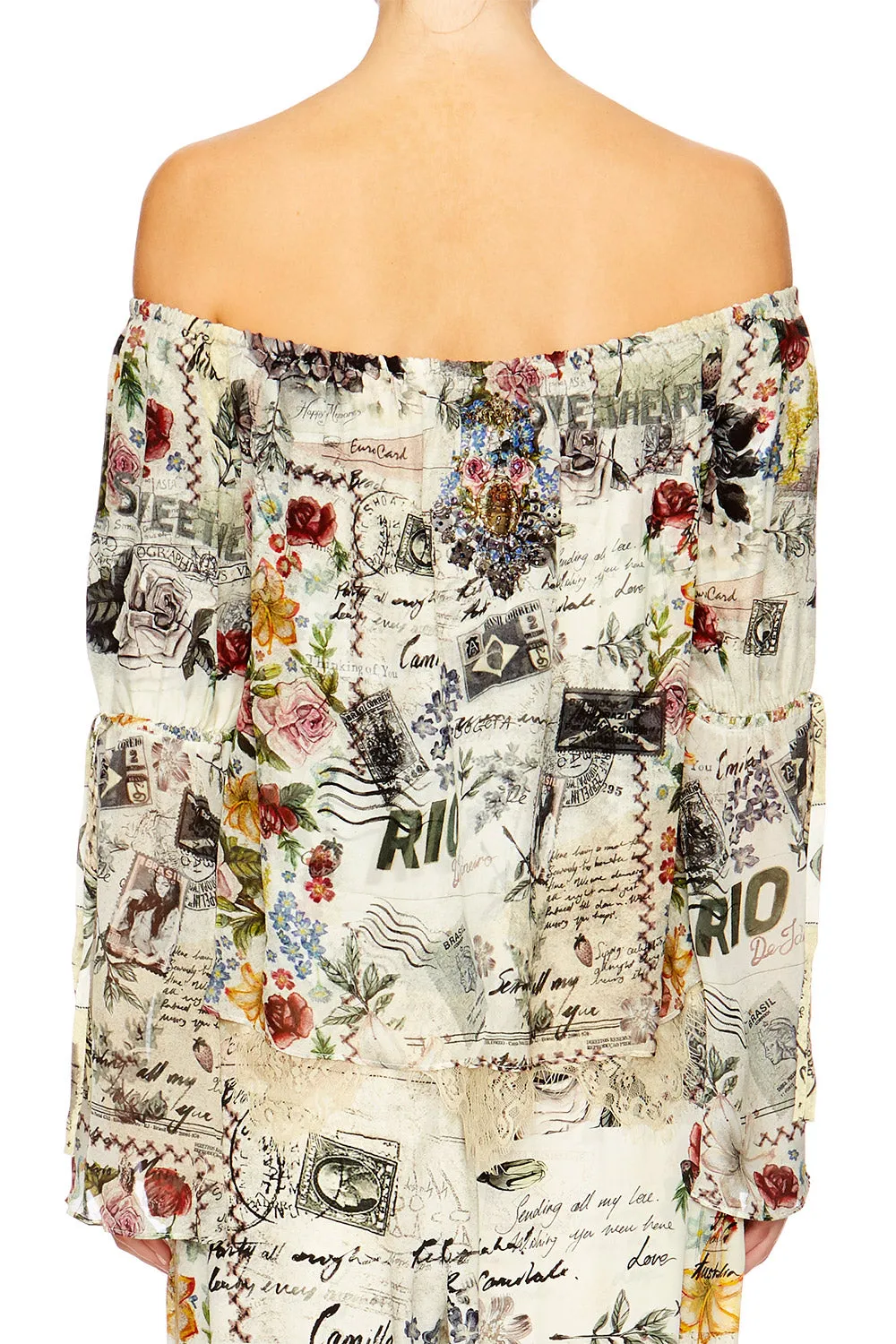 DROP SHOULDER BELL SLEEVE TOP MEMORY LANE