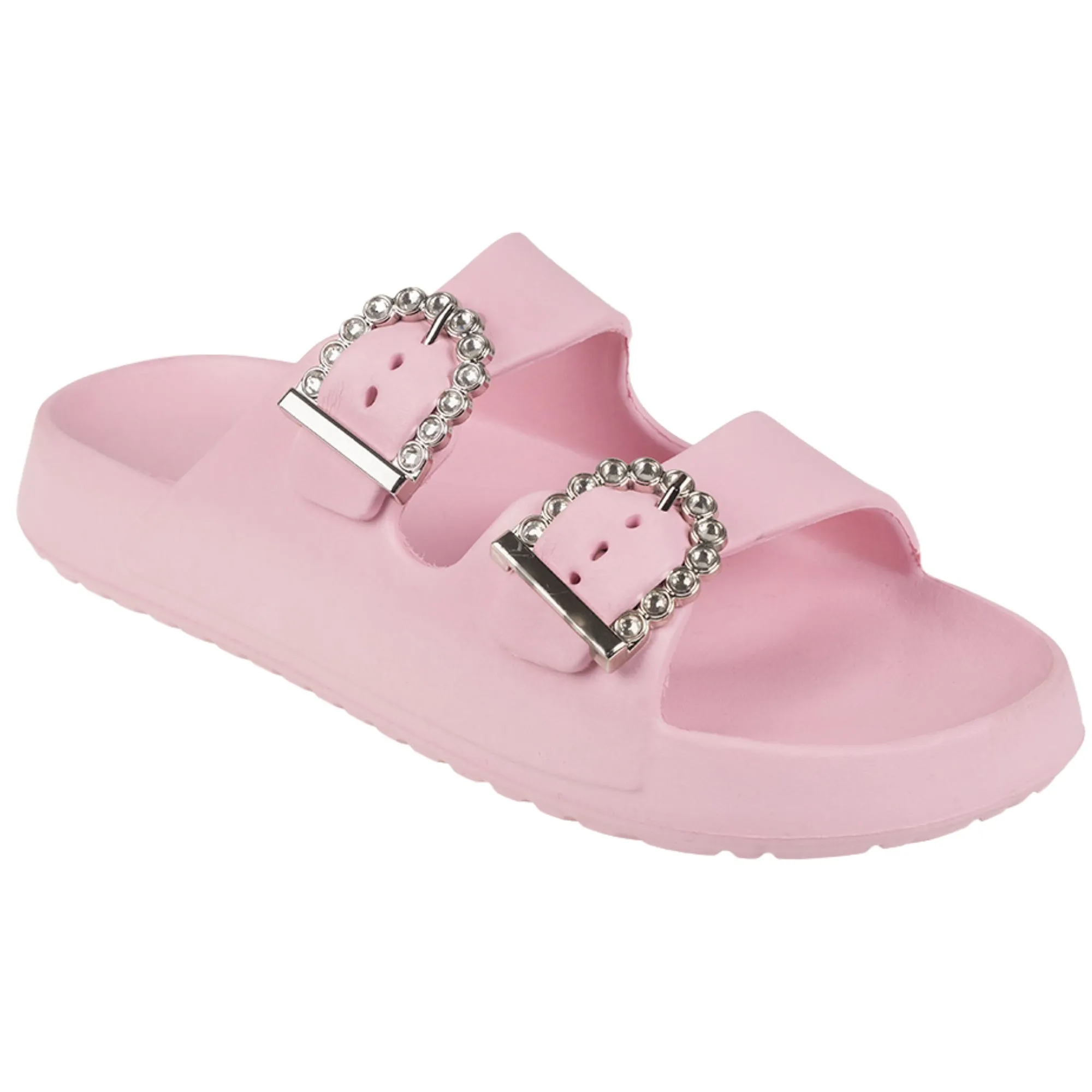 Foamwalk Womens' Sandals - Comfortable Double Buckle Beach Slides, Everyday Women's Slide Sandals