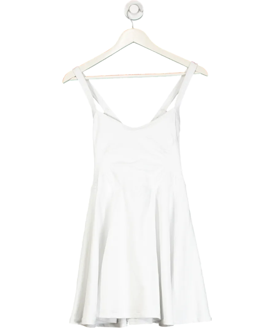 Free People White Movement Cross-strap Ribbed Side Tennis Dress UK XL