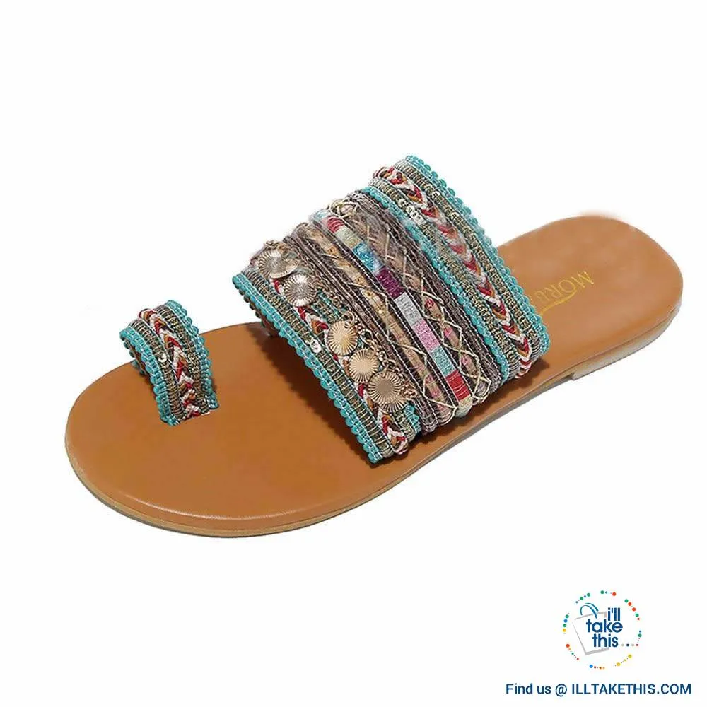 Handmade Women's Woven Bohemian Beach Sandals/Flip Flops