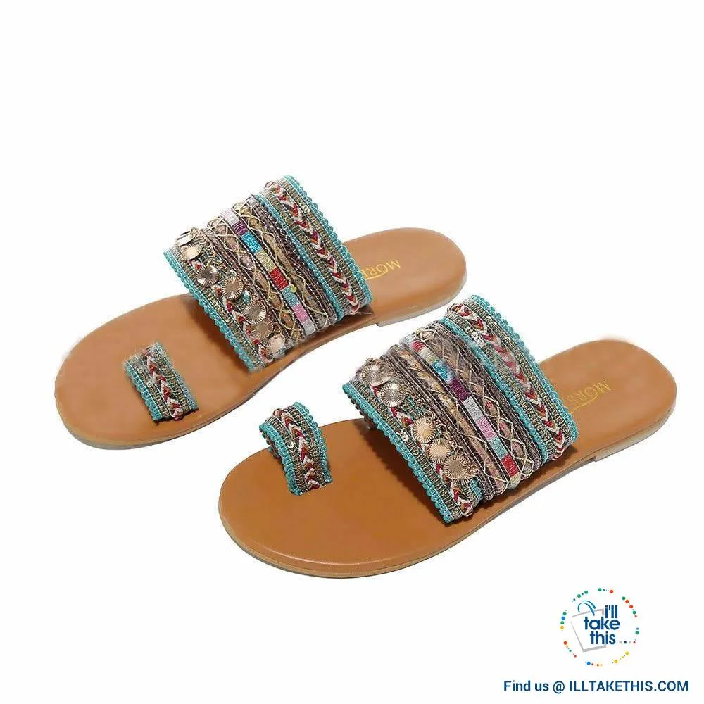 Handmade Women's Woven Bohemian Beach Sandals/Flip Flops