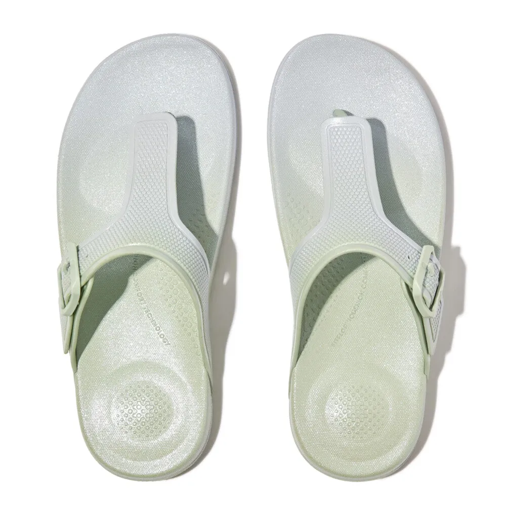 IQUSHION Iridescent Adjustable Buckle Flip-Flops