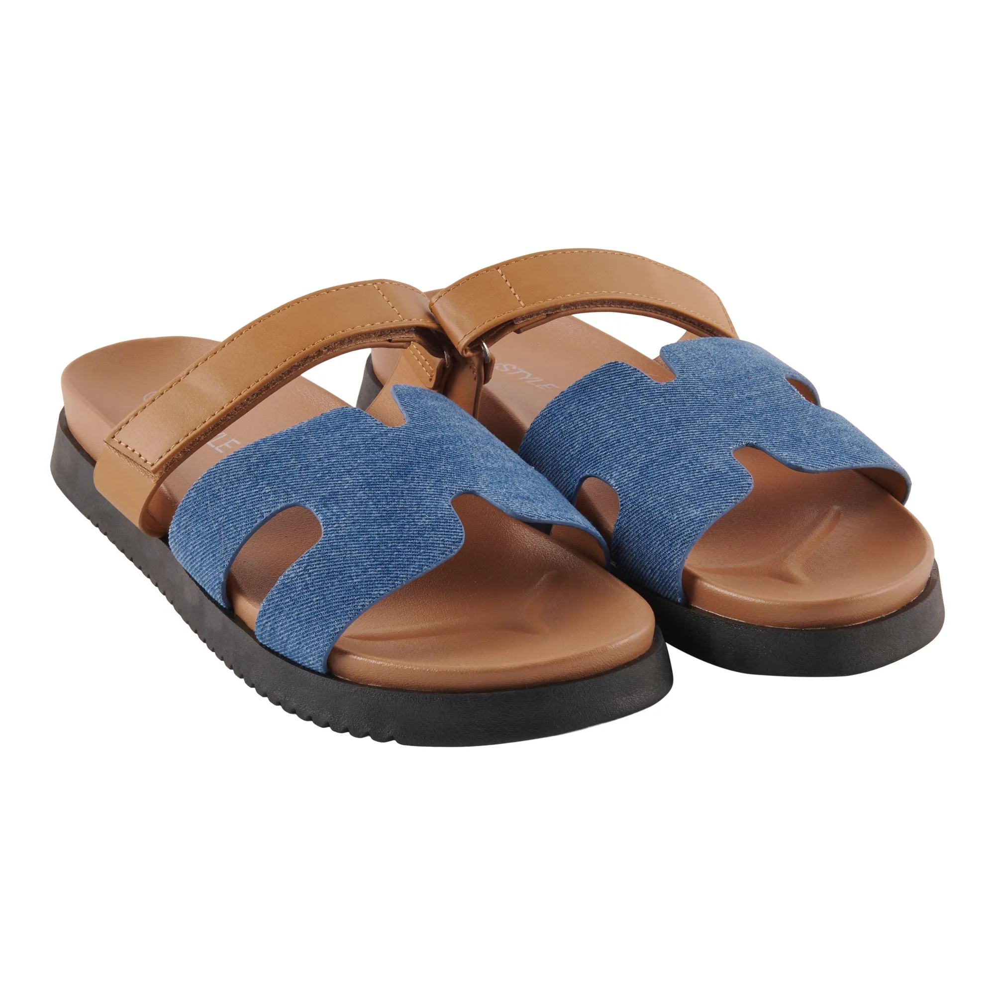 mySTYLE Women's H-Strap Footbed Sandals
