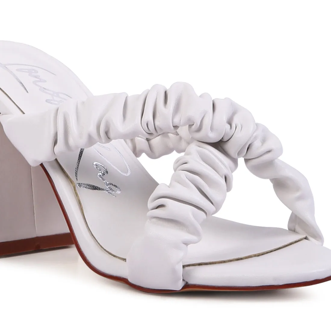 Strap Block Sandals in Off white