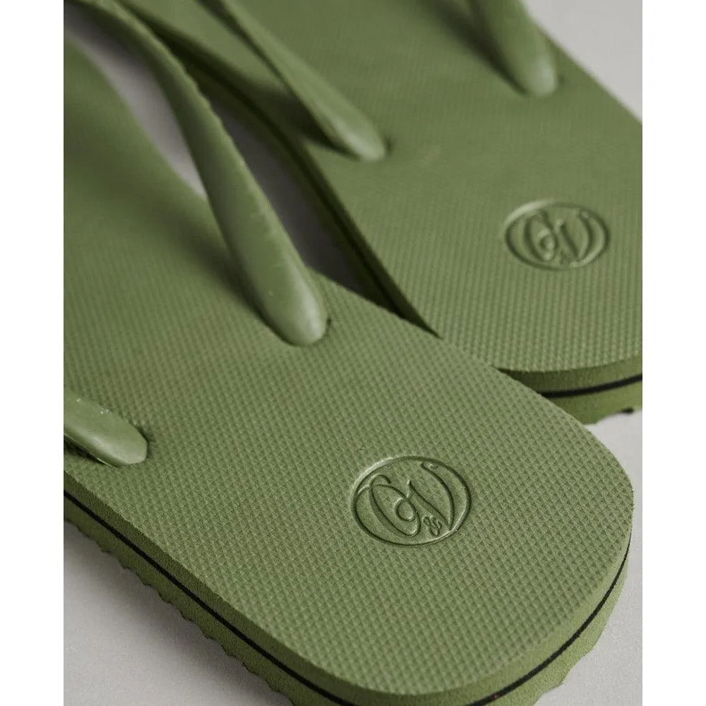 Superdry Womens Vintage Classic Flip Flop Olive Khaki